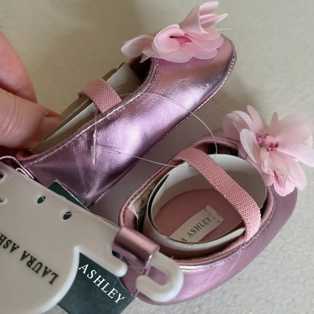 Laura Ashley Pink Baby Ballet Shoes Size 2